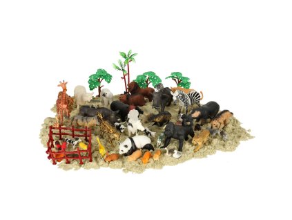 Figurky zvířata v zoo sada 59 ks