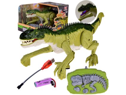 Zelený dinosaurus prehistorická hračka na dálkové ovládání