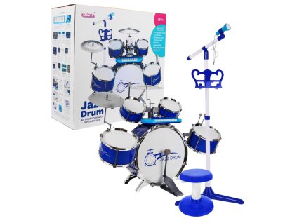 Hudební set bicí, klávesy, mikrofon modrý