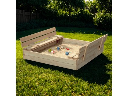 k15825 aga detske drevene piskoviste 120x120 cm 01234