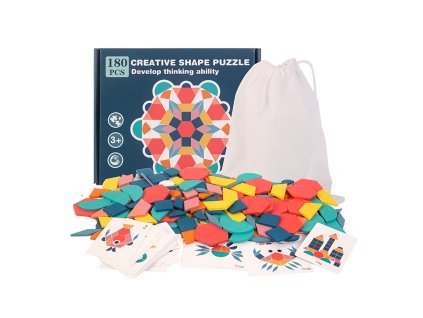 k20285 aga drevena puzzle geometricke tvary 180 dilu 1