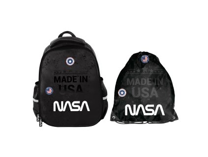 Paso Školní set dvoukomorový batoh + vak na záda Nasa