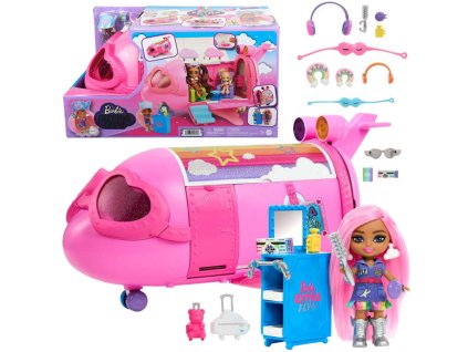 Růžové letadlo Barbie Extra Fly Minis panenka pilotka
