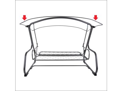 Konstrukce stříšky na houpačku Ravenna Antracit PATIO