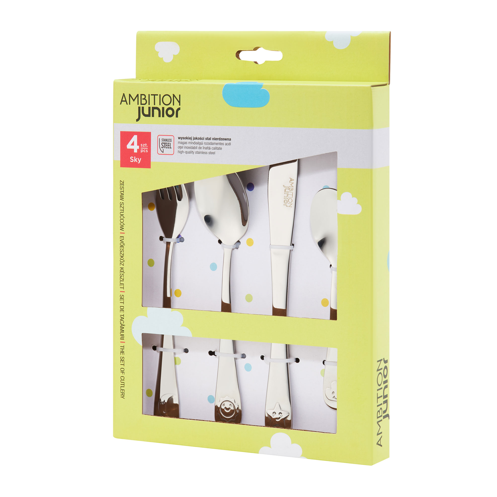 Sada dětských nerezových příborů Sky 4-díly AMBITION JUNIOR
