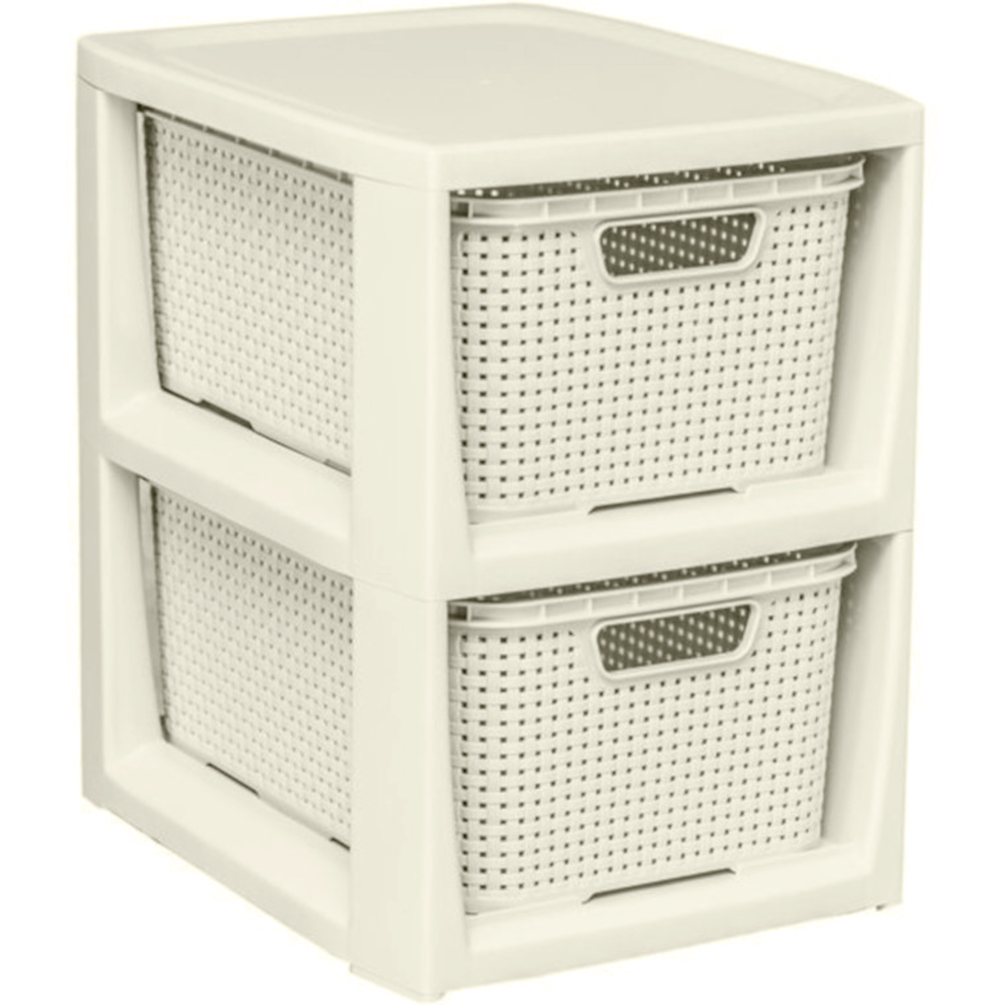 Levně Regál se 2 šuplíky Rattan Antic White BRANQ ( neaktuální foto, regál je krémový)