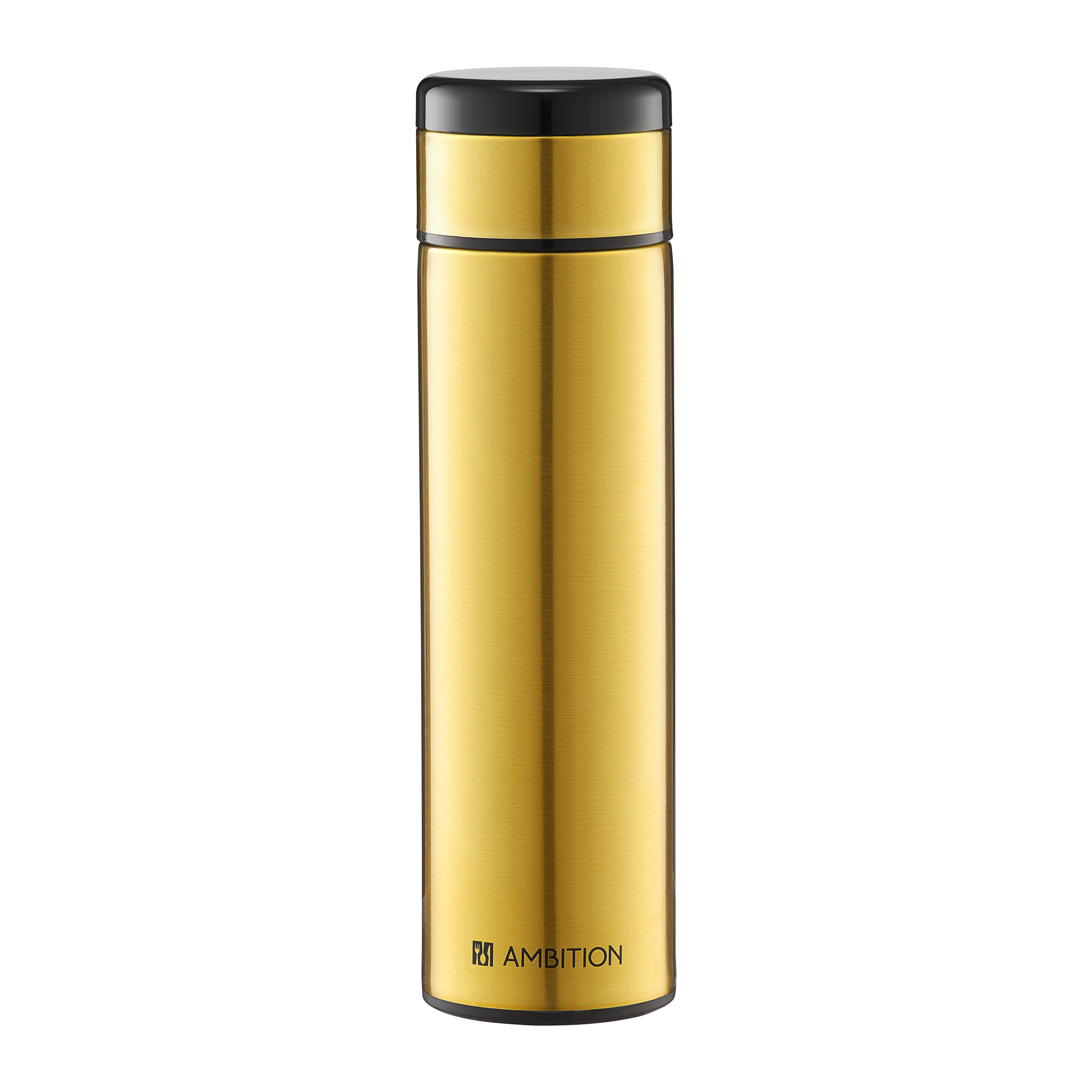 Levně Termoláhev z nerezové oceli s dotykovým LCD displejem Indi Gold 420 ml AMBITION