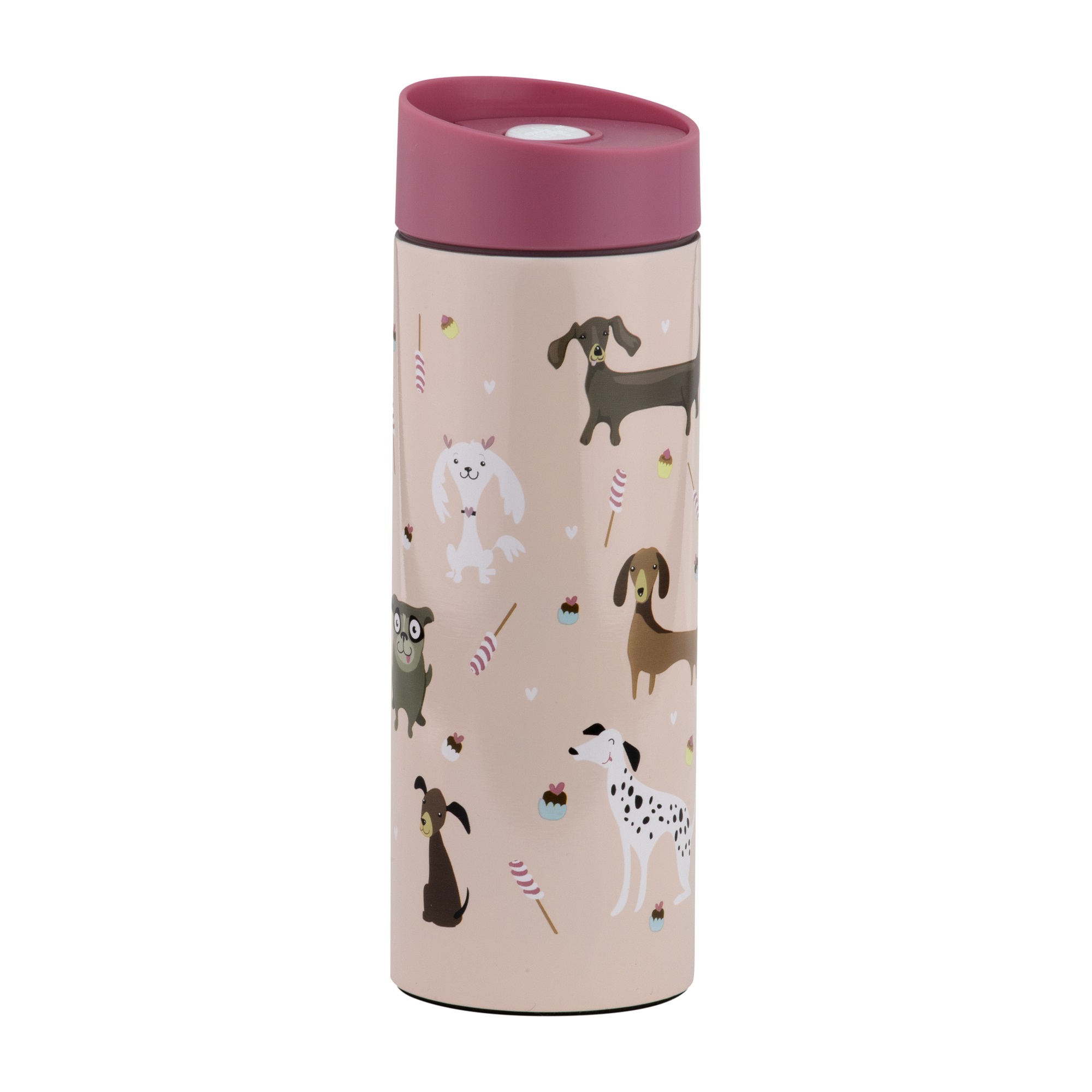 Růžový termohrnek Pets Pejsci 400 ml AMBITION