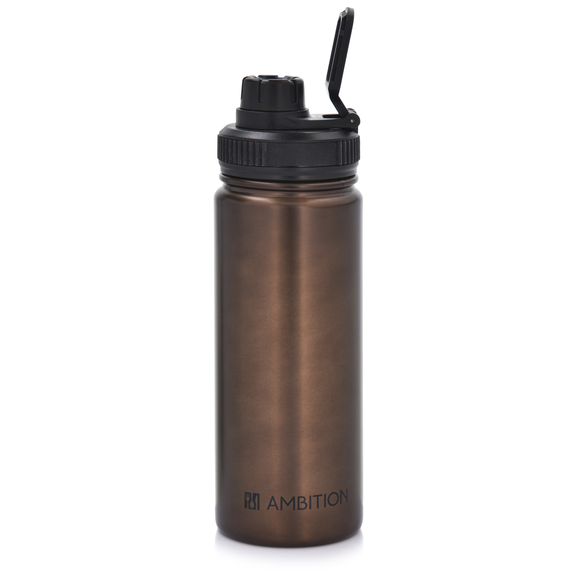 Hnědá termoláhev Gym 550 ml AMBITION