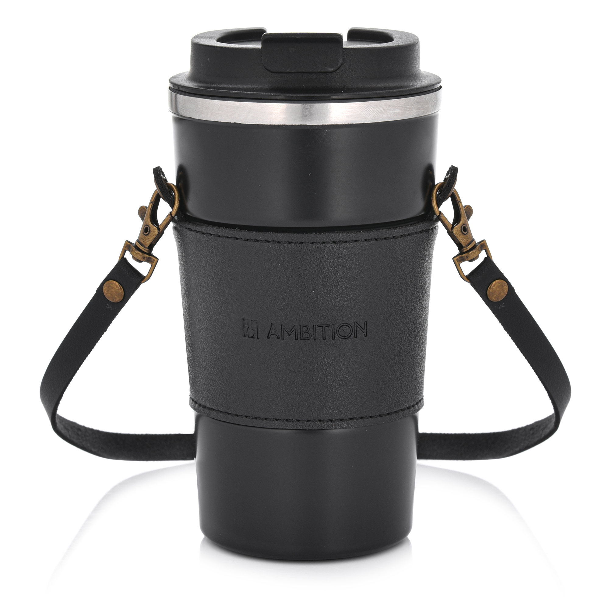 Černý termohrnek s páskem Camel 500 ml AMBITION