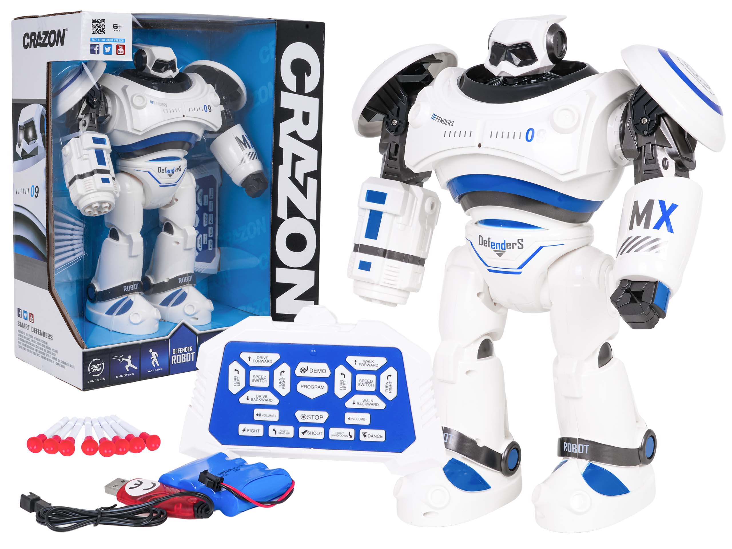 Interaktivní robot MX09 s dálkovým ovládáním – modrý