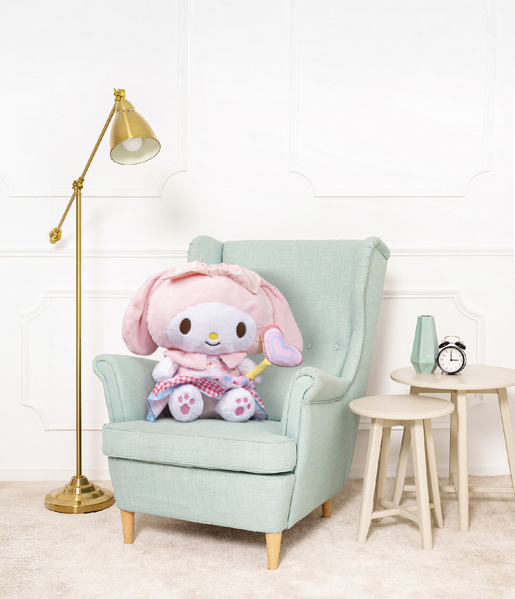 Tomido Plyšová postavička Hello Kitty My Melody s lízátkem 65 cm růžová