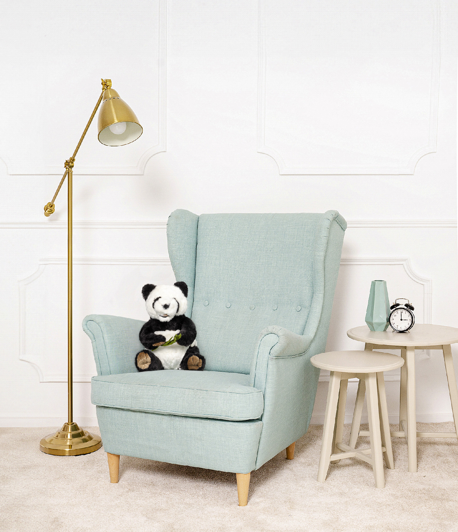 Tomido Plyšová panda Lisbona 30 cm bílo-černá