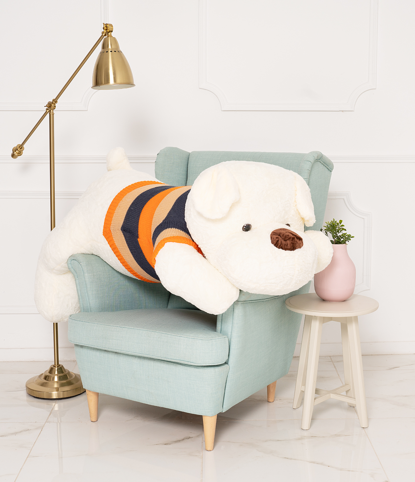 Tomido Plyšový pes Dexter 150 cm bílý