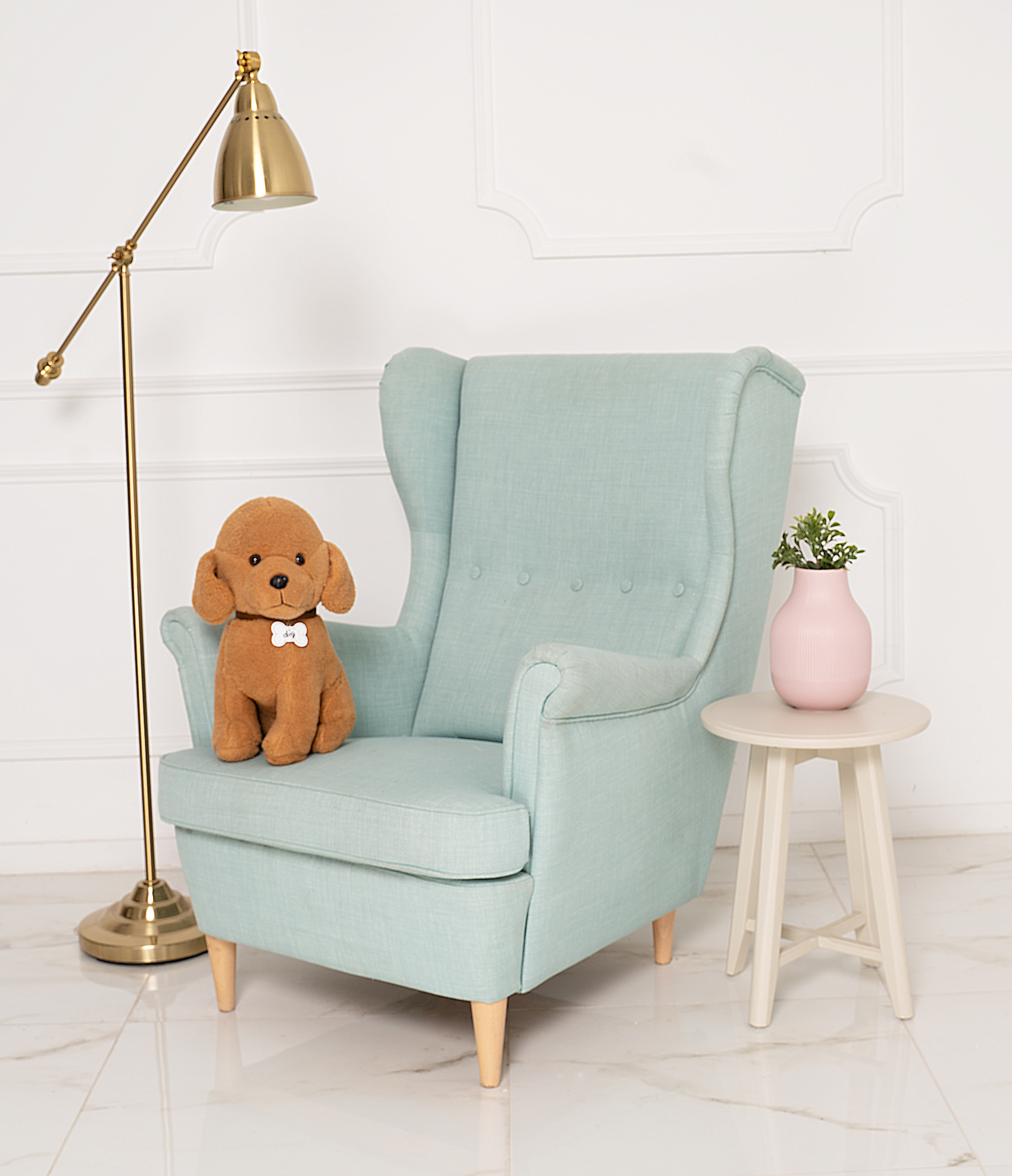Tomido Plyšový pes Pudl Lucy 40 cm světle béžový