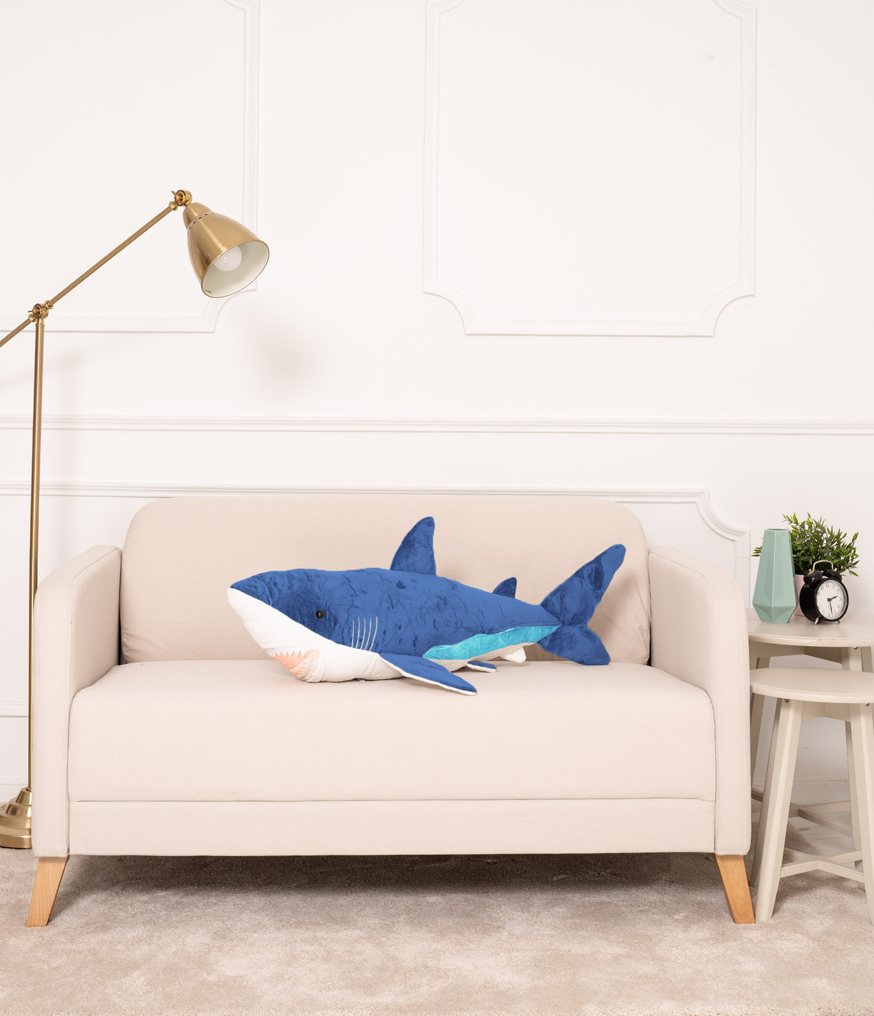 Tomido Plyšový žralok Adi 90 cm modrý