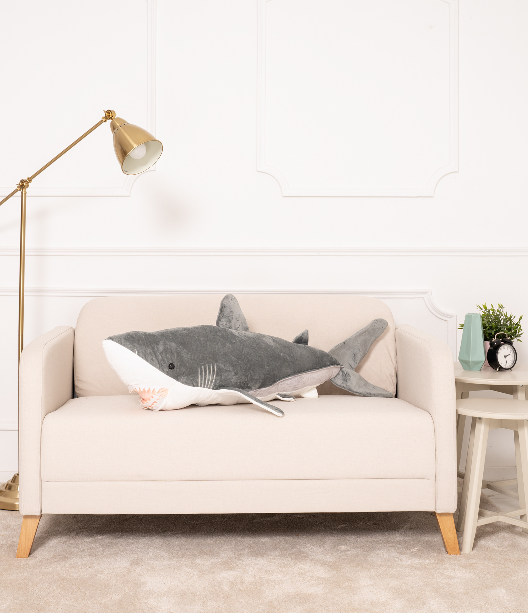Tomido Plyšový žralok Adi 110 cm šedý