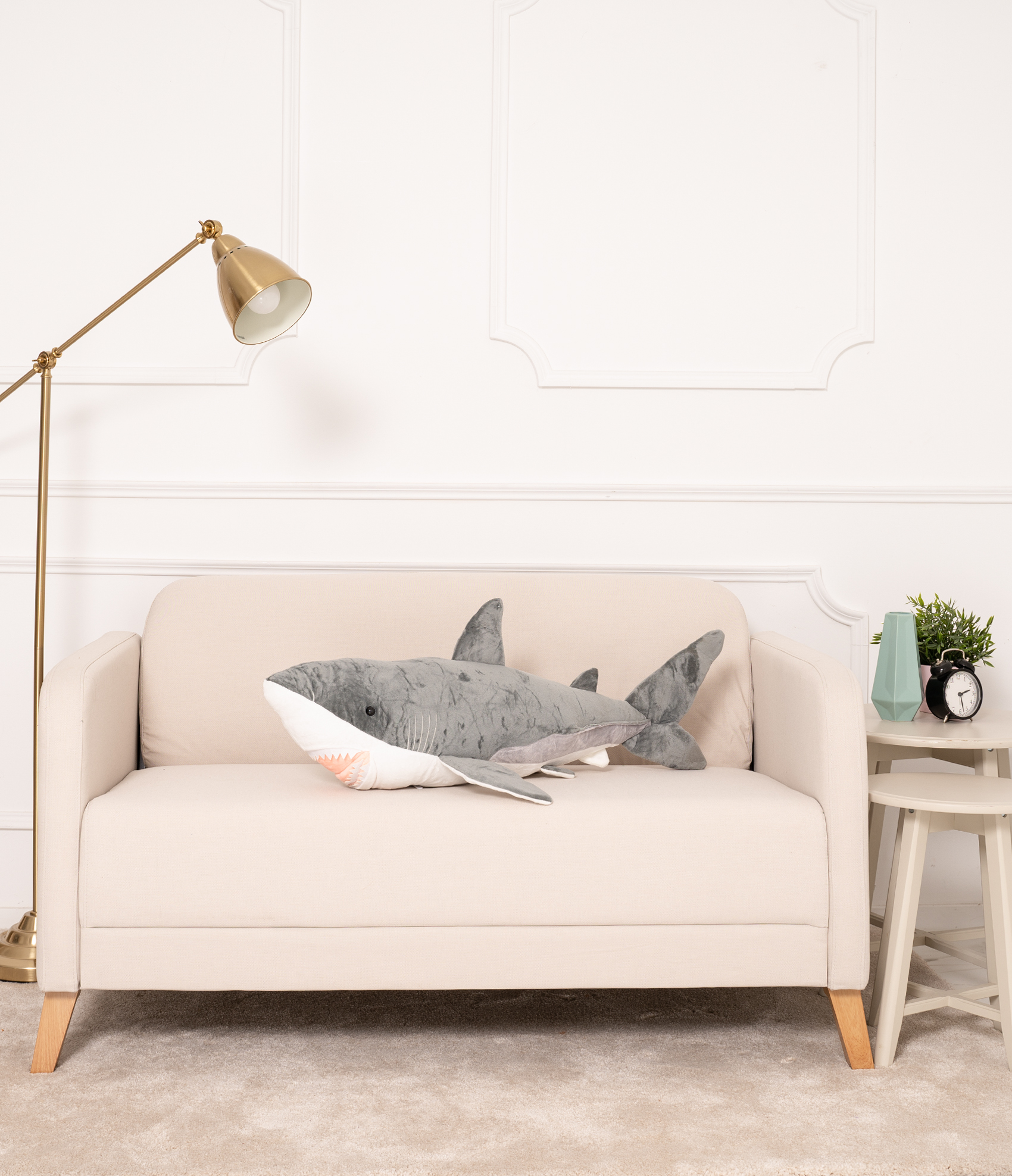 Tomido Plyšový žralok Adi 90 cm šedý