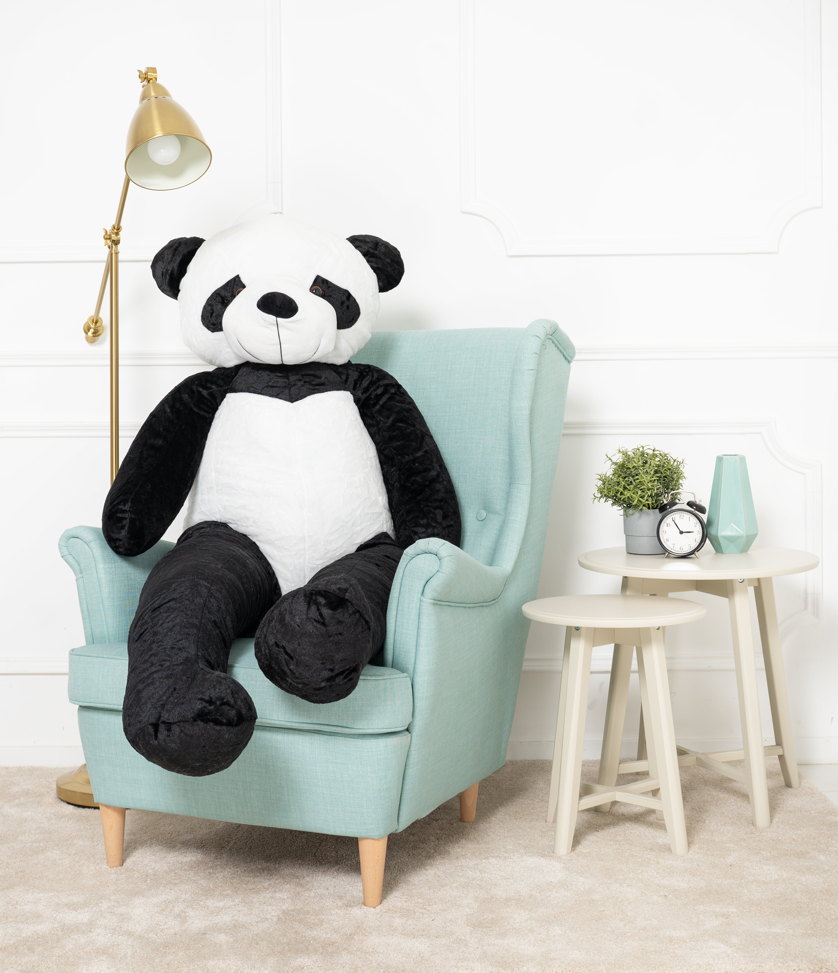 Tomido Plyšová panda 200 cm bílo-černá