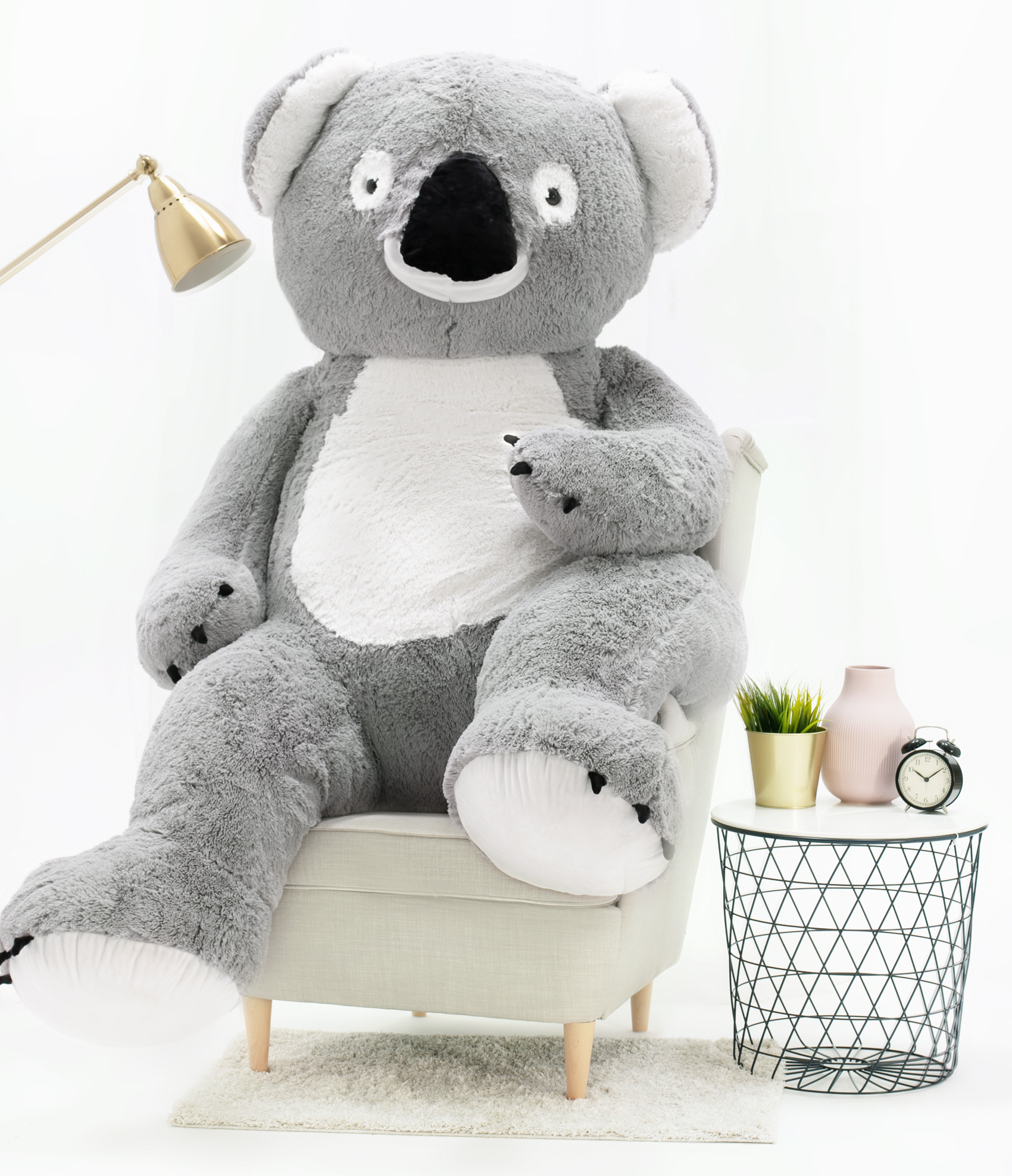 Tomido Plyšová koala 190 cm šedo-bílá