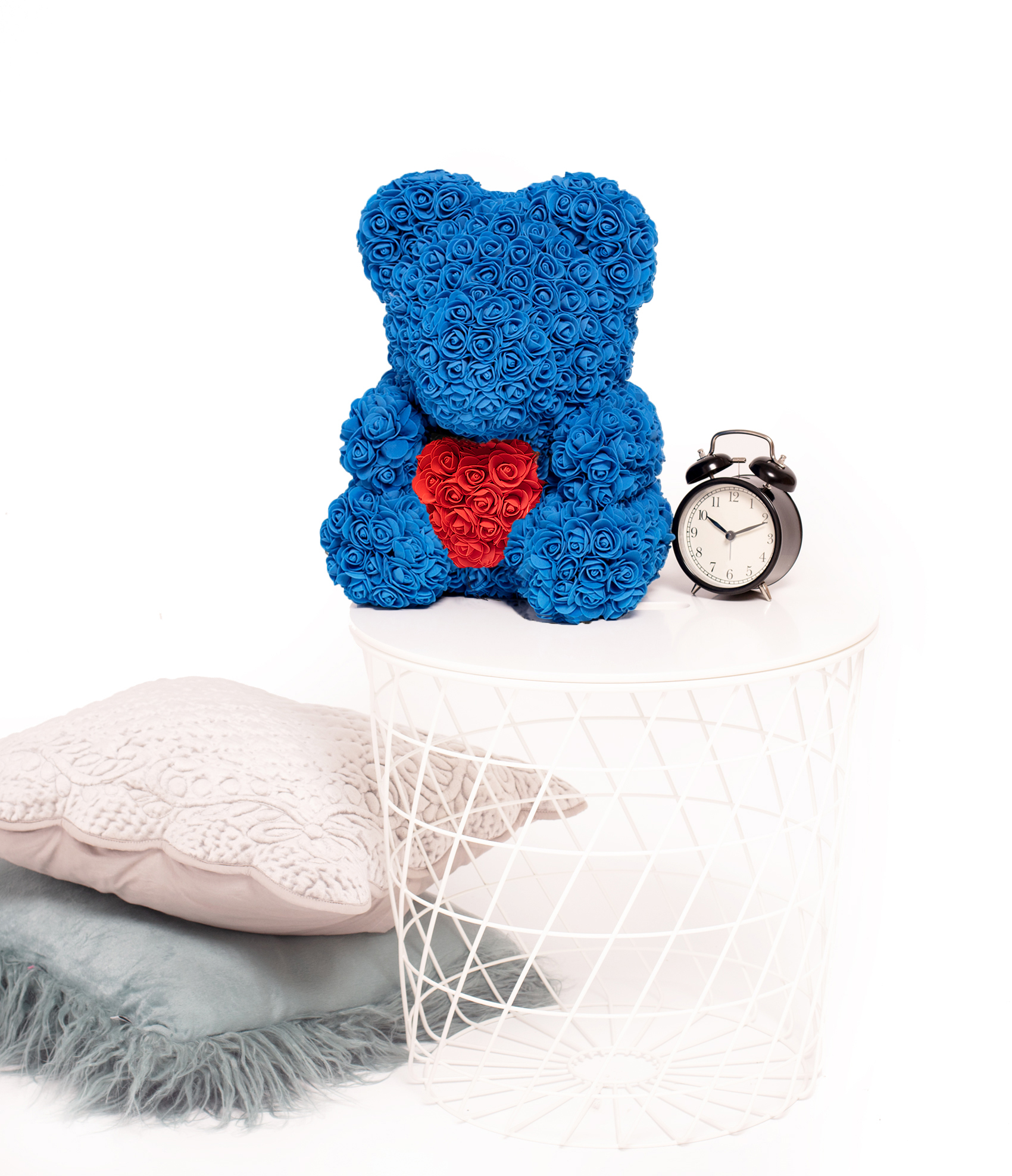 Tomido Medvídek z růží Rose Bear 40 cm mořsko-červený
