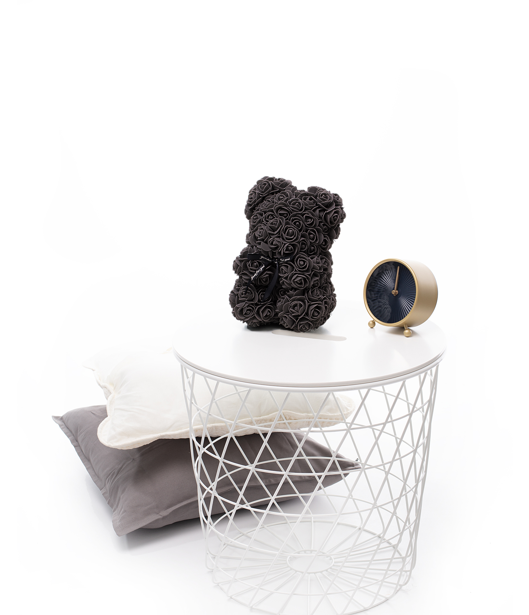Tomido Černý medvídek z růží Rose Bear 25 cm
