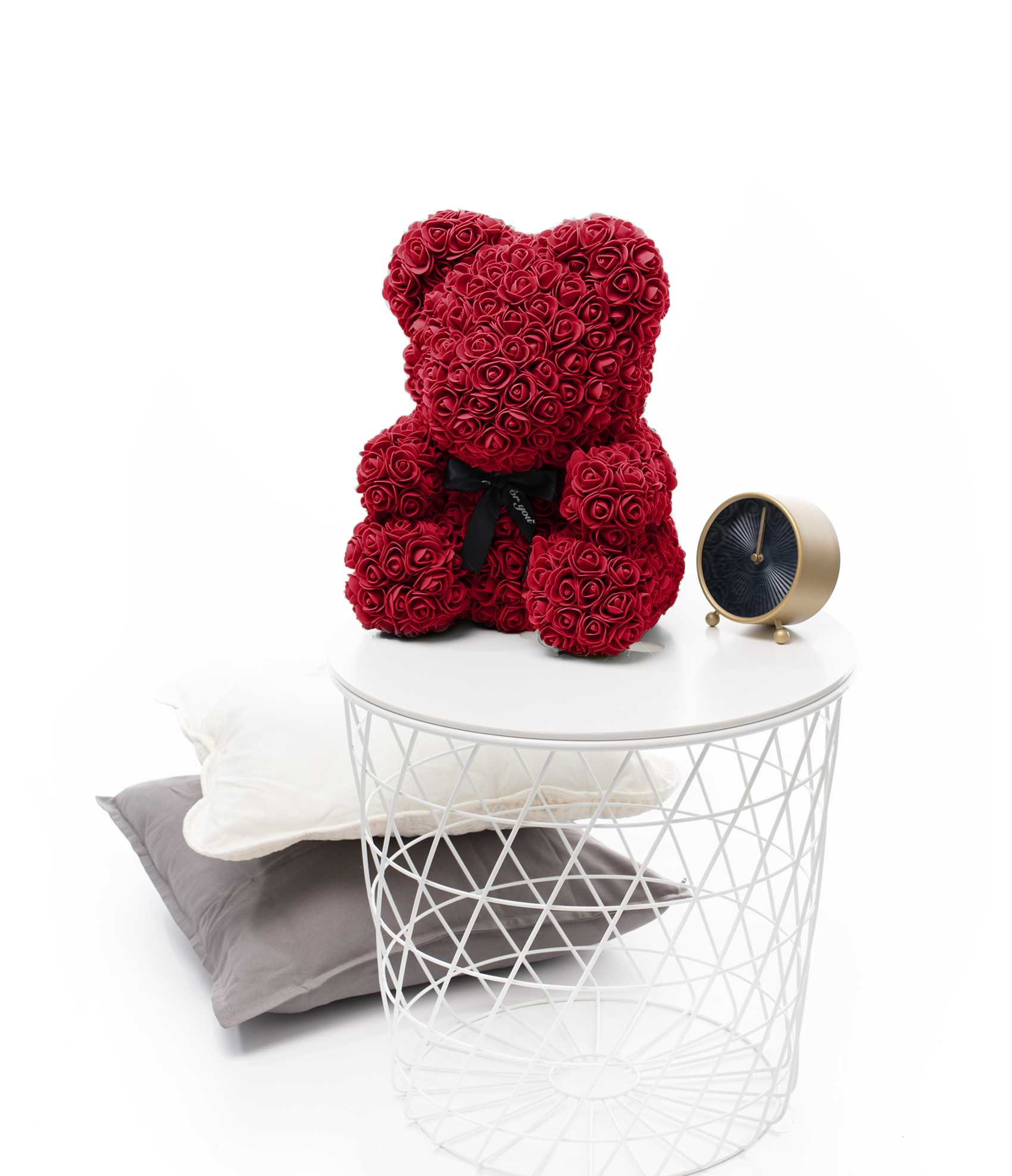 Tomido Bordový medvídek z růží Rose Bear 40 cm