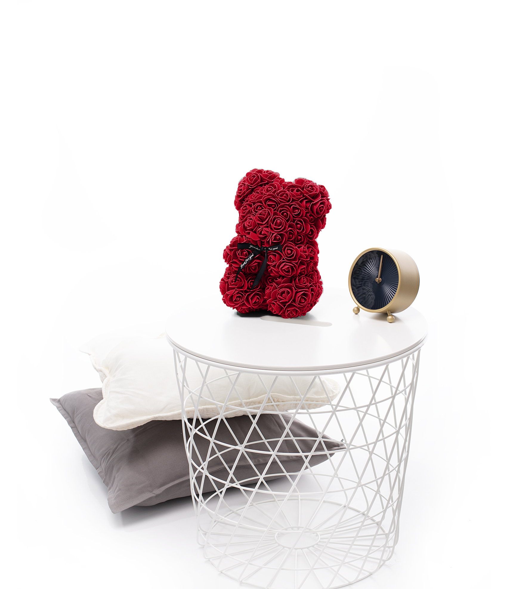 Tomido Medvídek z růží Rose Bear 25 cm bordový