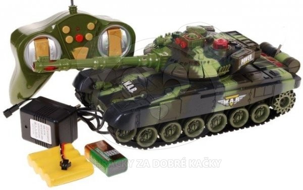 RC tank, 34 cm, zvuk zelený