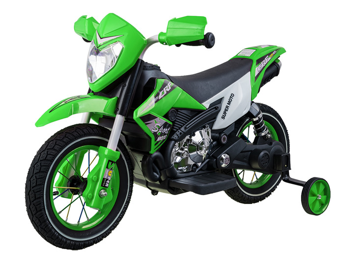 Ramiz elektrická motorka Cross s nafukovacími koly zelená