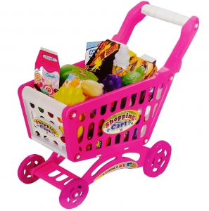 Velký nákupní vozík s příslušenstvím  růžový