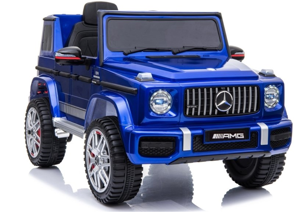 Mercedes AMG G63 pro děti Modrá barva + dálkové ovládání + MP3 LED + pomalý start + EVA + pásy