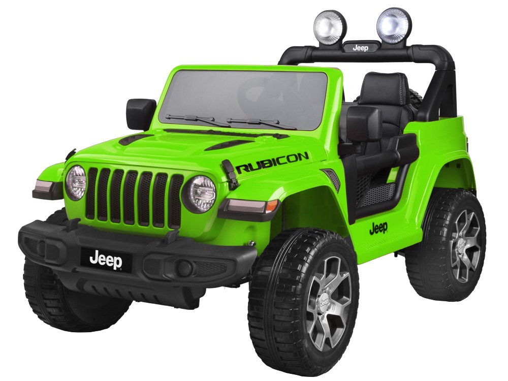 Jeep Wrangler Rubicon baterie pro děti Zelená + Dálkové ovládání + MP3 LED rádio + EVA kola