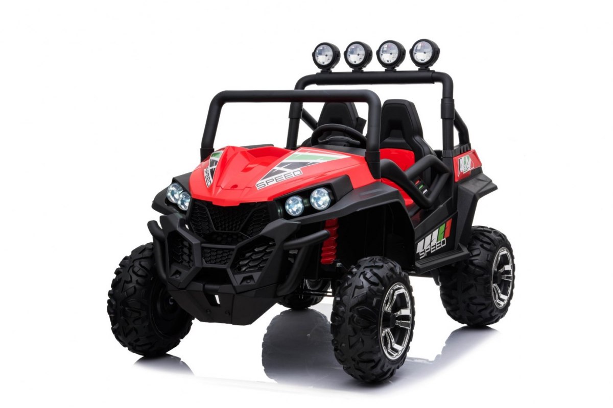 Dětská terénní buggy Grand Lift Červená + pohon 4x4 + dálkové ovládání + nosič zavazadel + rádio MP3 + LED dioda