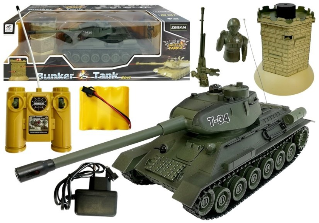 RC Tank 1:28 Zelený s bunkrem