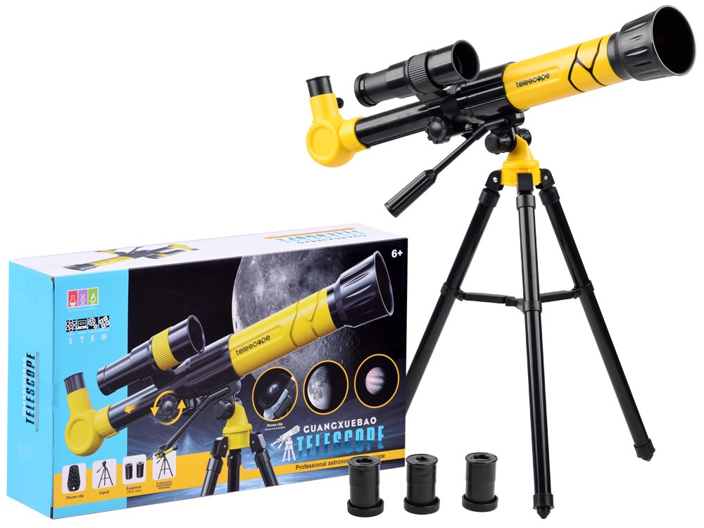Dětský Teleskop na Stativu s Přiblížením 20x 30x 40x – Žlutá