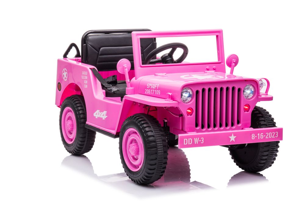 Dětský elektrický vojenský jeep willys SMALL 4x4 růžový