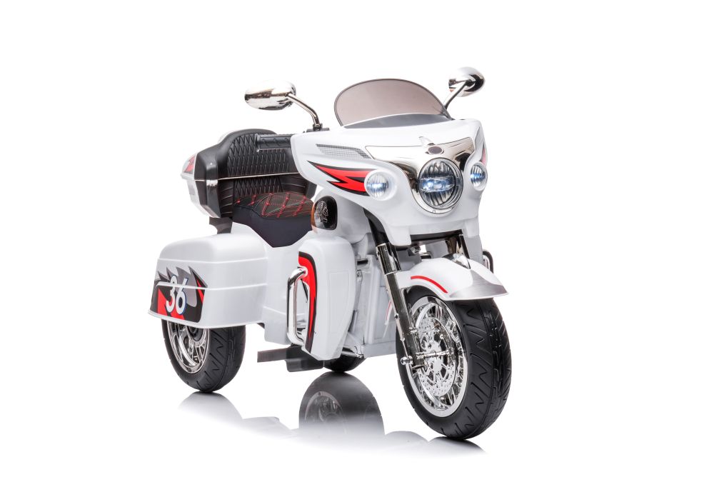 Dětská elektrická motorka Goldwing bílá