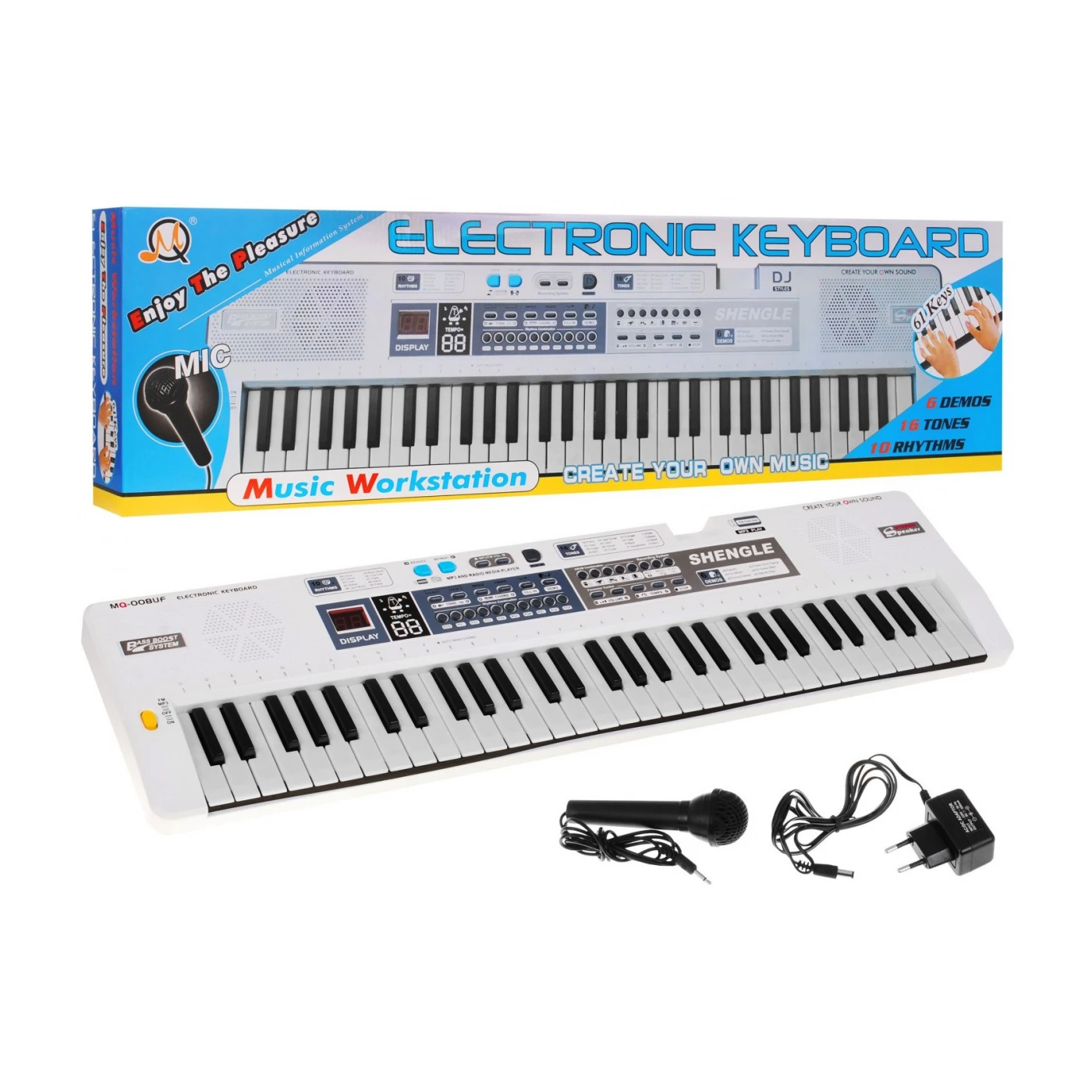Klávesy pro děti 5+ Mikrofon + nahrávání + stereo reproduktory - model č. 008