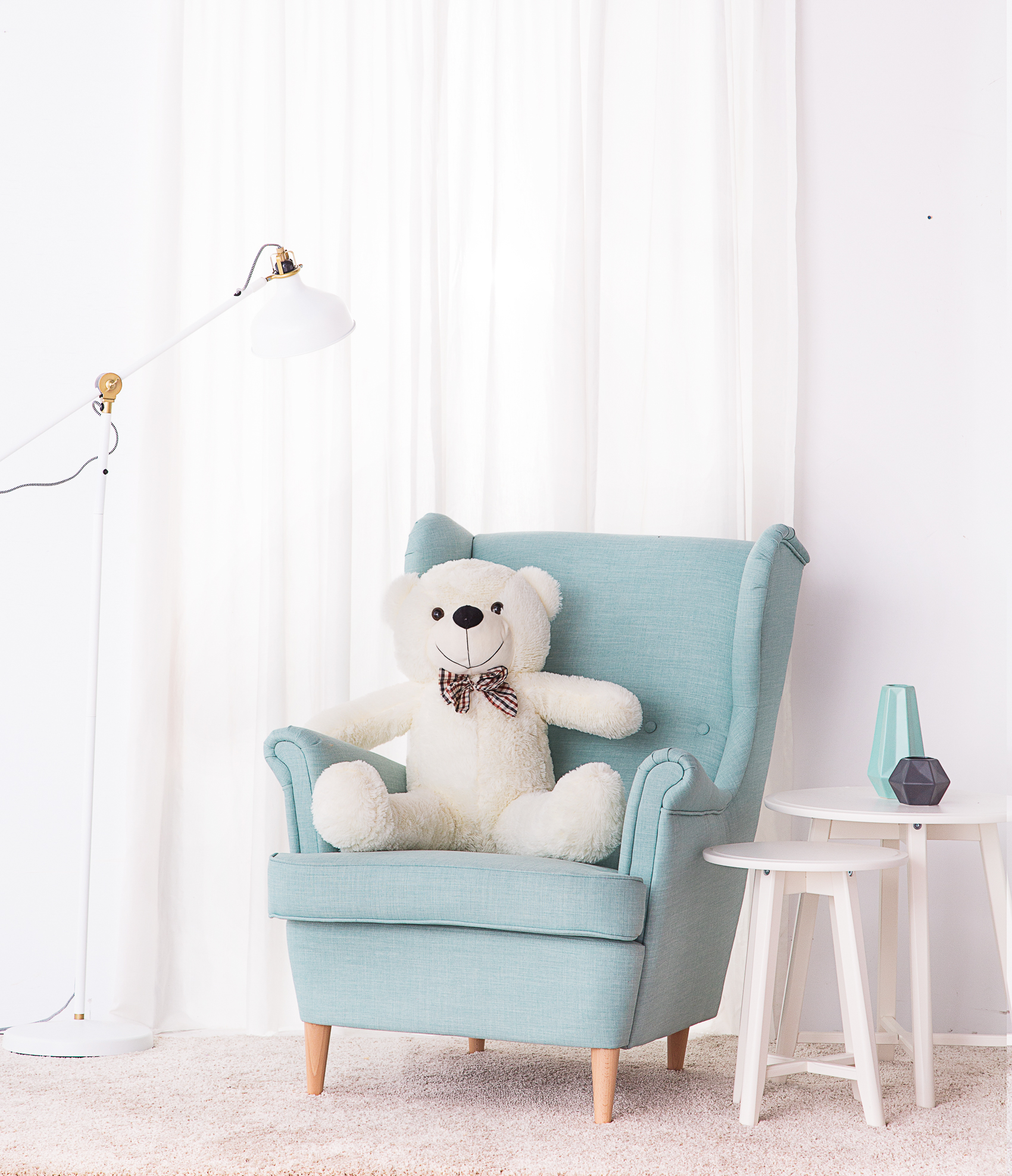 Velký plyšový medvěd Classico 90 cm bílý