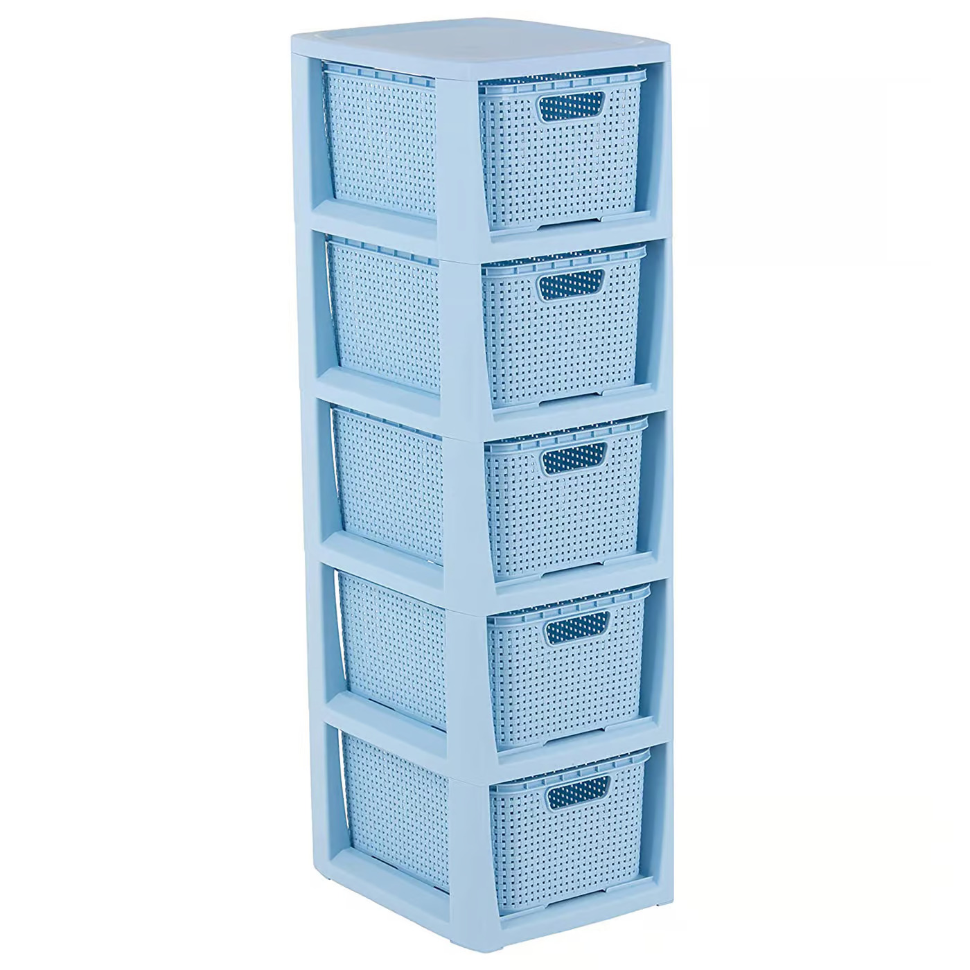 Regál s 5 šuplíky Rattan Blue BRANQ