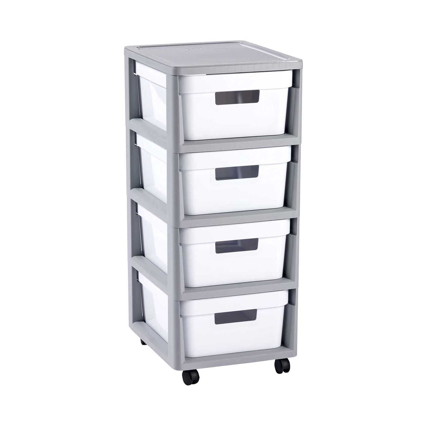 Regál se 4 šuplíky Infinity White / Grey 30 x 36 x 69 cm CURVER