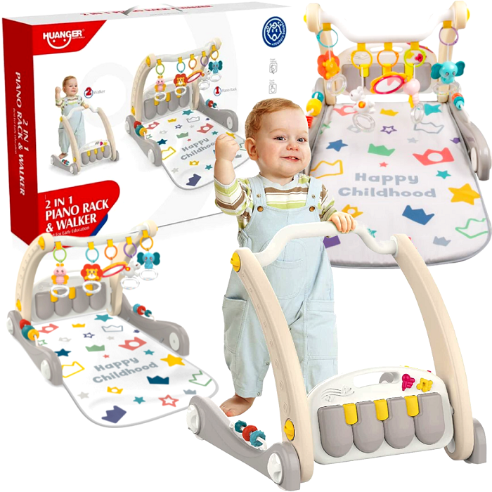 Chodítko 2v1 s hrací dekou a pianem