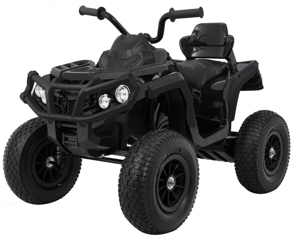 Dětská elektrická čtyřkolka ATV nafukovací kola černá
