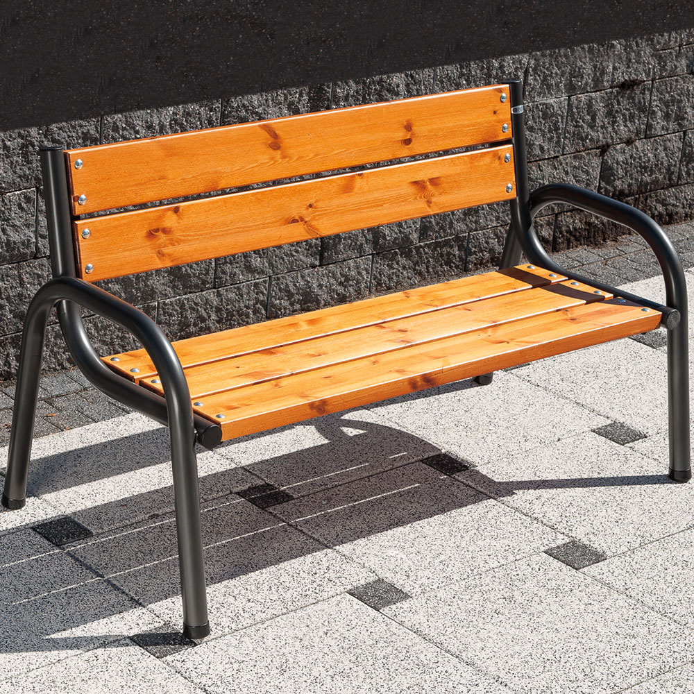 Zahradní dřevěná lavička s opěradlem Park Lux 150 x 74 x 86 cm PATIO