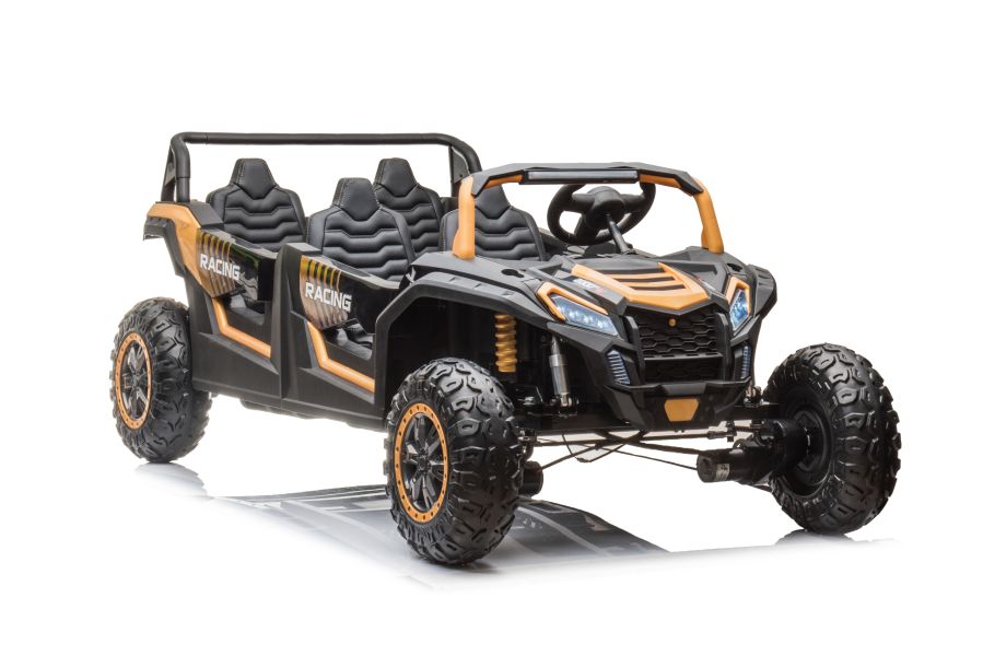 Elektrické autíčko Buggy UTV čtyřmístné 24V nafukovací kola zlatá
