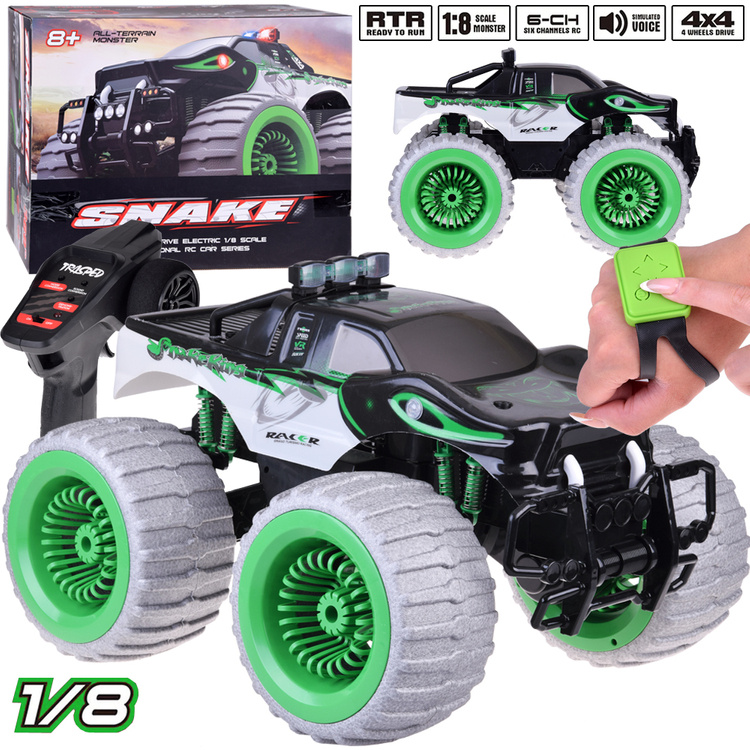 Obrovské auto Monster Snake 4x4 hudba světla drift 360st. dálkový ovladač