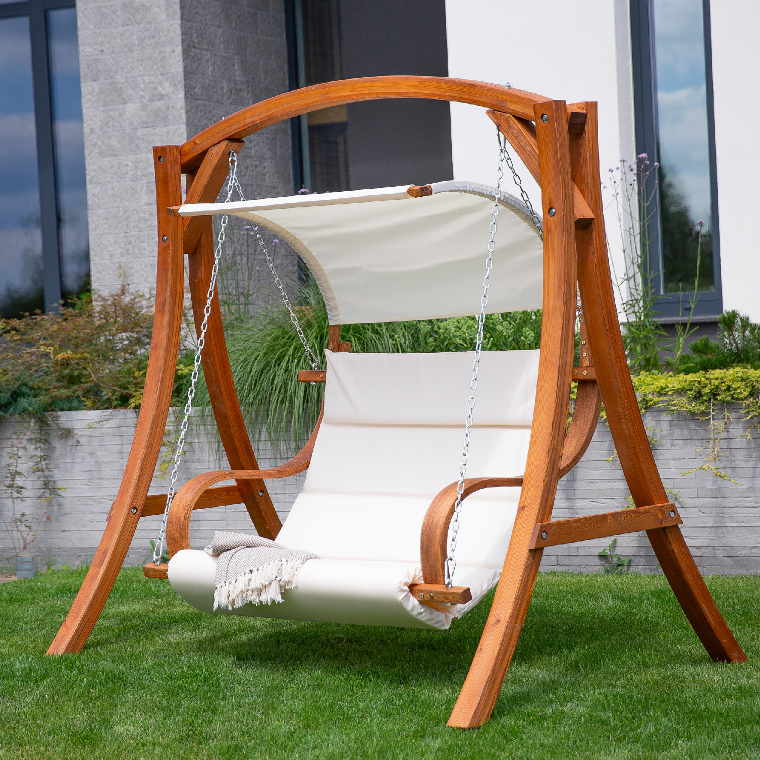 Krémová zahradní houpačka Larice PATIO