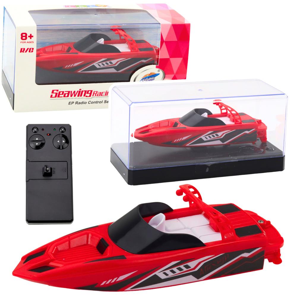 Závodní motorový člun RC s dvojitým motorem 2.4 GHz červený