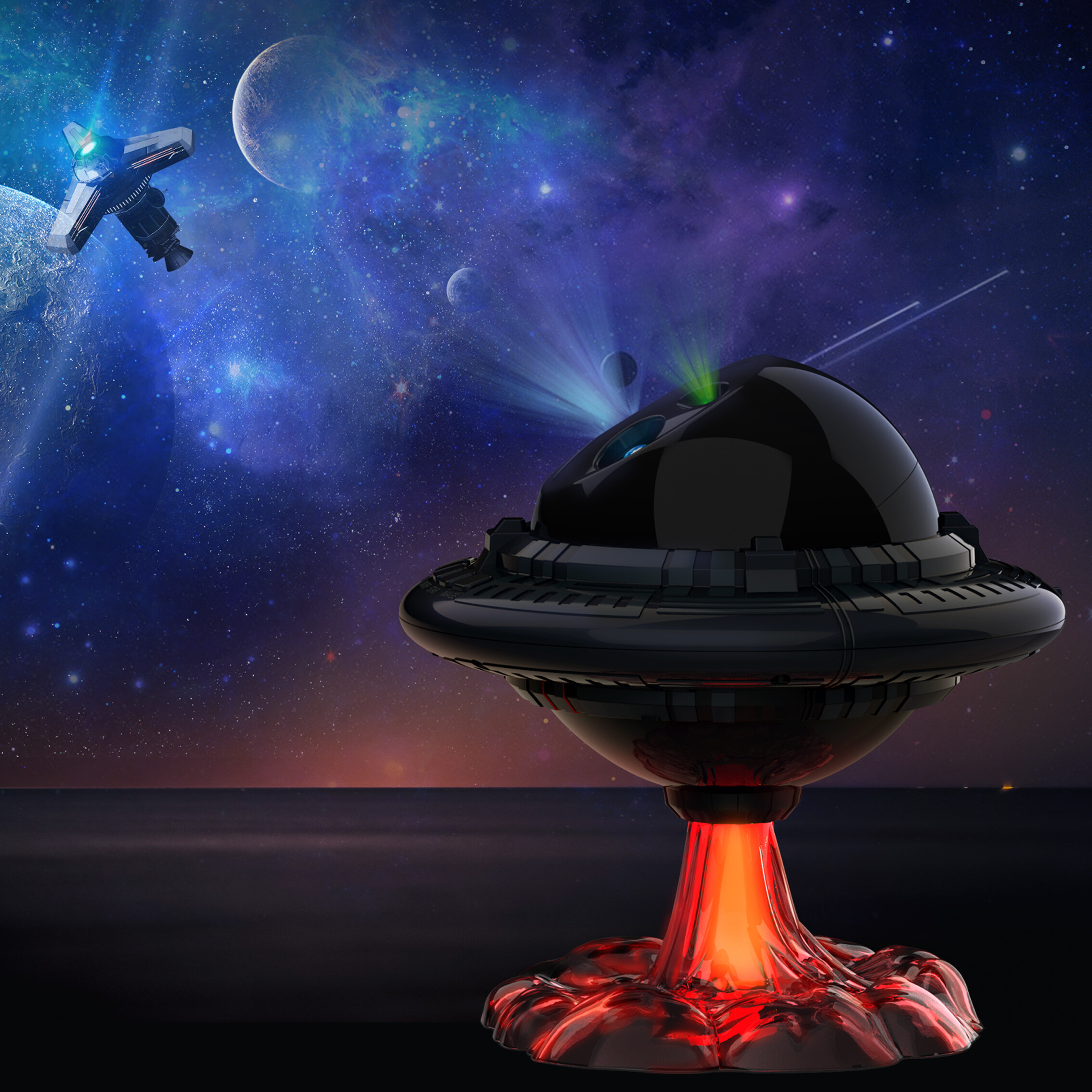 Aga Hvězdný projektor UFO s dálkovým ovládáním